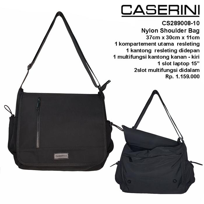 Caserini Shoulder Bag CS289008-10 Tas Selempang Pria Warna Hitam  Ideal untuk Penyimpanan Rapi