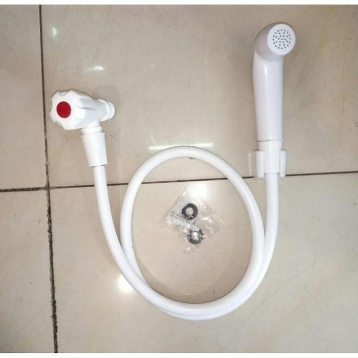 Paket jet shower + stop kran plastik putih