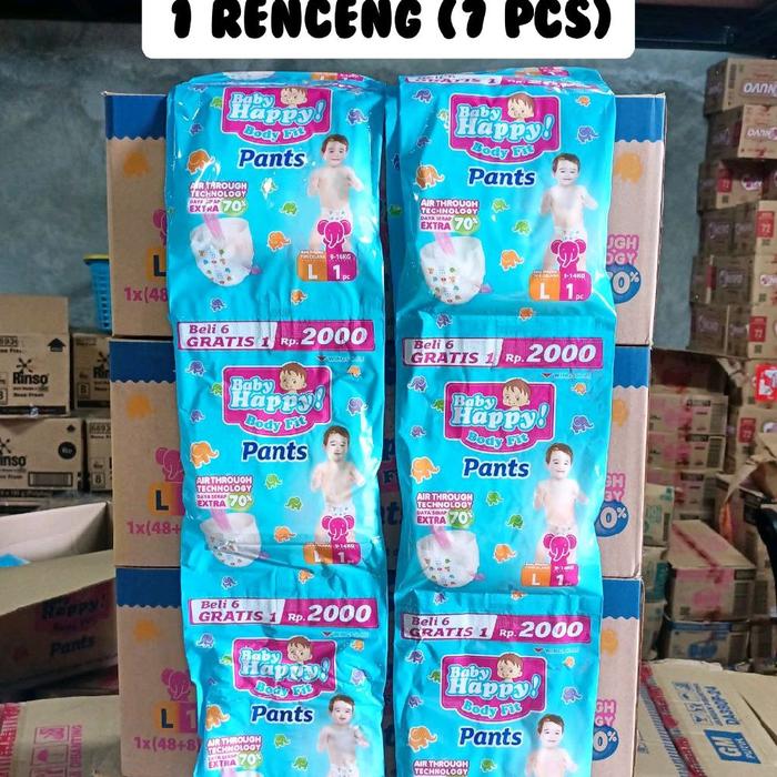 PAMPERS BABY HAPPY PANTS UK L RENCENG ISI 7HARGA /RENCENG