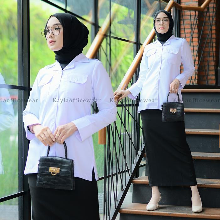 ASN 01 / Kemeja ASN Putih Saku Atas