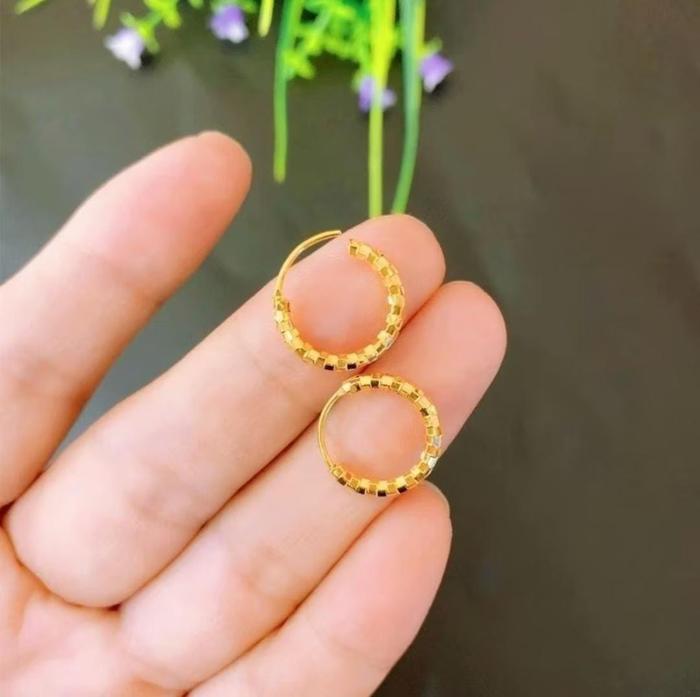 Anting Gipsi Bulat Kecil Bayi Anak Xuping Motif Ulir Model Terbaru