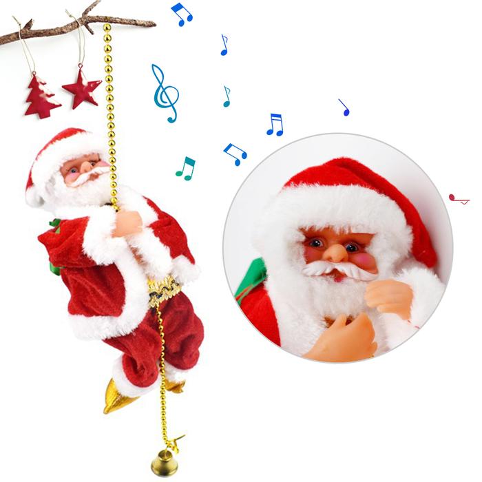 Santa Claus Climbing Beads Battery Operated Electric Climbing Santa