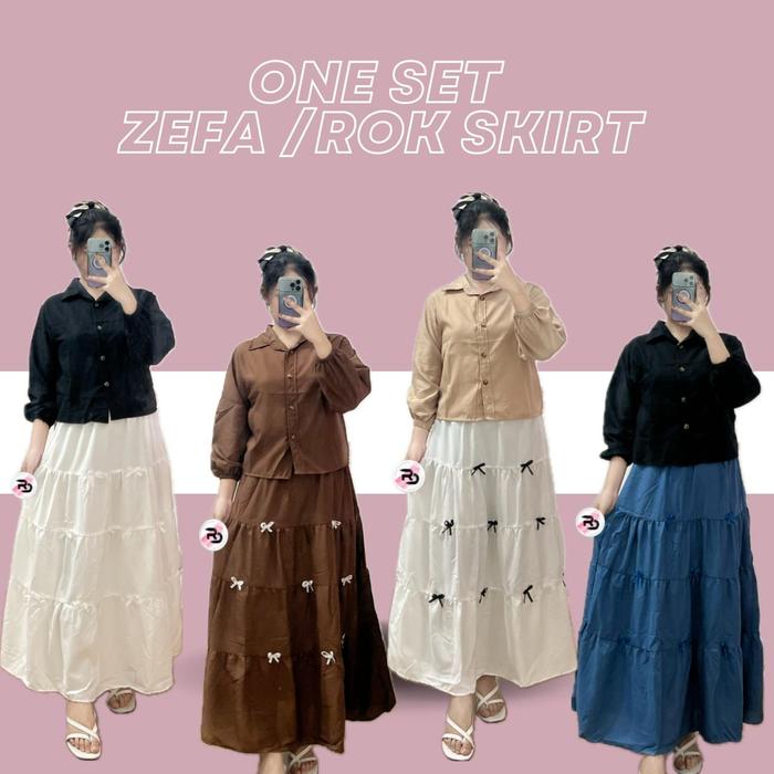 ZN - ONE SET ZEFA / ROK SKIRT PITA / KEMEJA+ROK