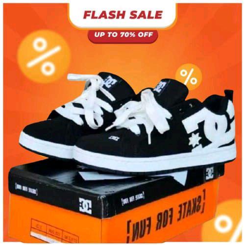 DC Sepatu Gemuk DC Flash Sale Hingga 70% Off Model Terbaru Hitam Putih