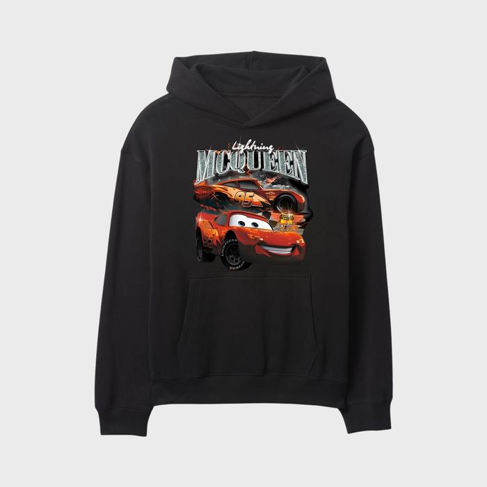 HOODIE BASIC ANAK LIGHTNING MCQUEEN HITAM
