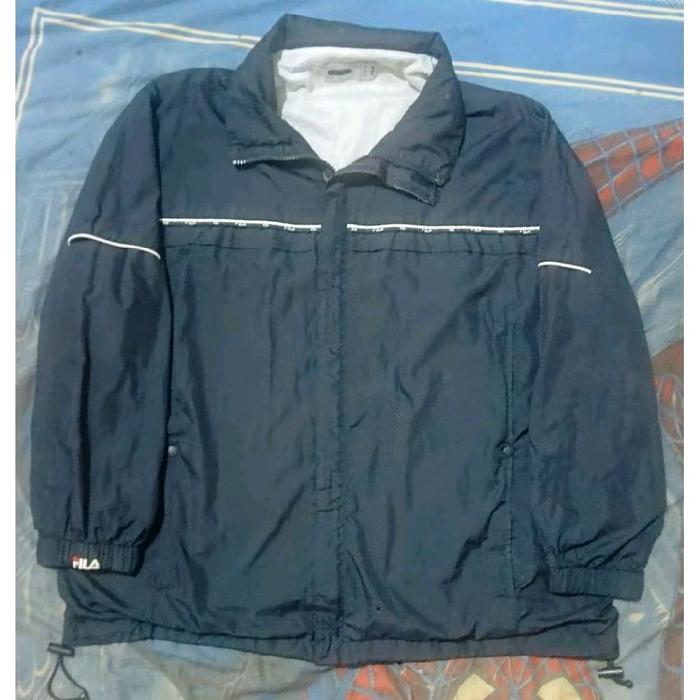 Jaket Windbreaker Fila Vintage Tapped Logo Black Second
