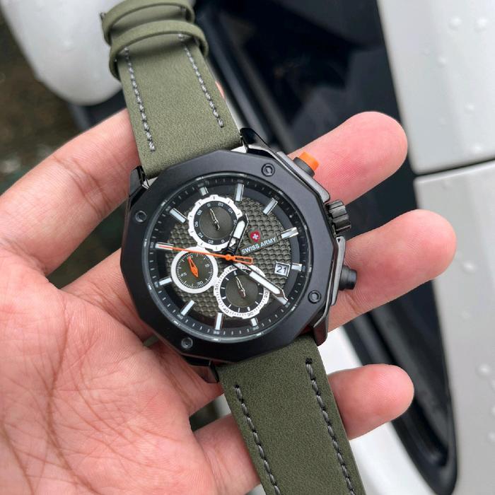 Jam Tangan Pria Swiss Army Chrono Aktif Hijau Army