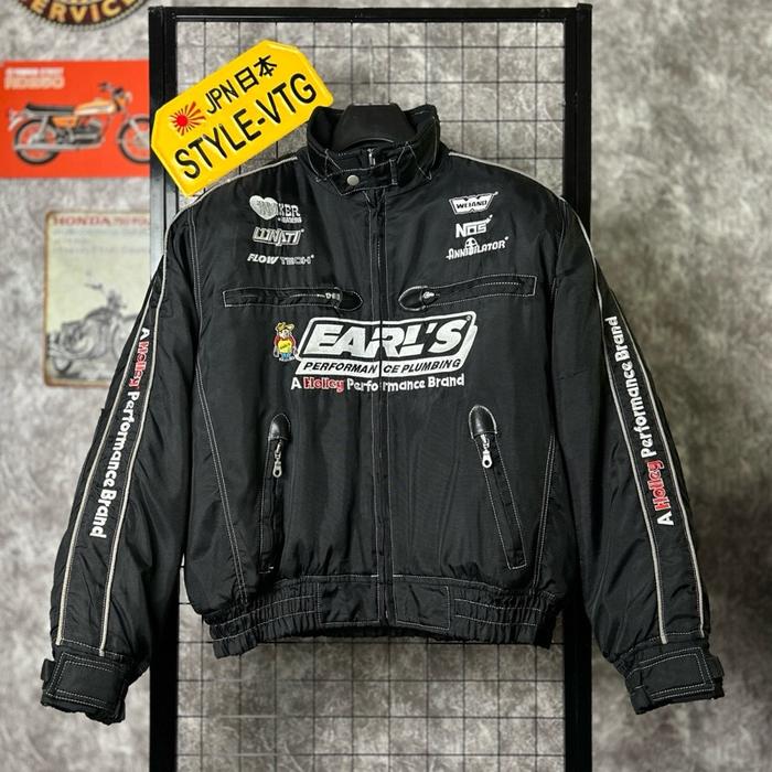Jaket motor Earls Racing Performance touring biker hitam dengan pelindung protektor protector bkn ye