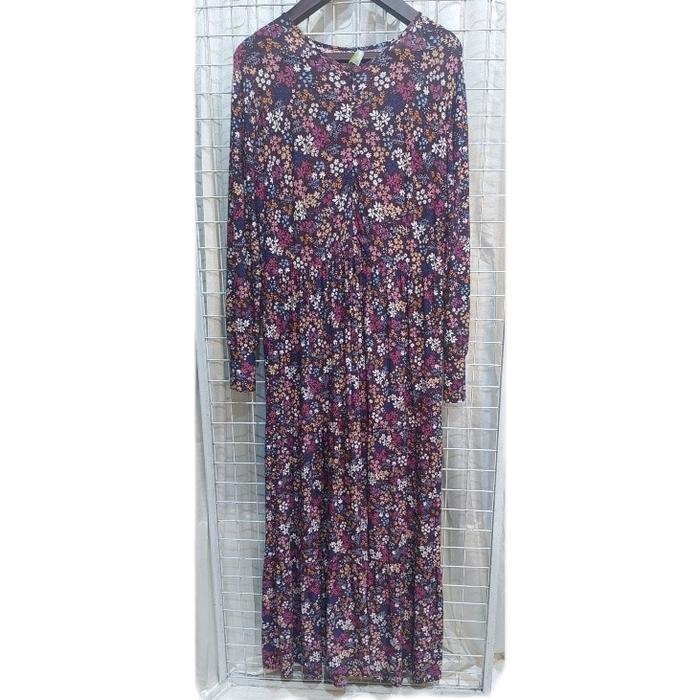 gamis dewasa matt jersey motif bunga2 kecil bisa cod