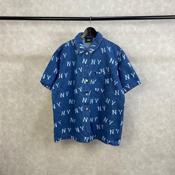 Kemeja MLB001 Unisex Atasan Kemeja Kerah Pria Slimfit Baju Kemeja Polos Atasan Kemeja Pria Bahan Den