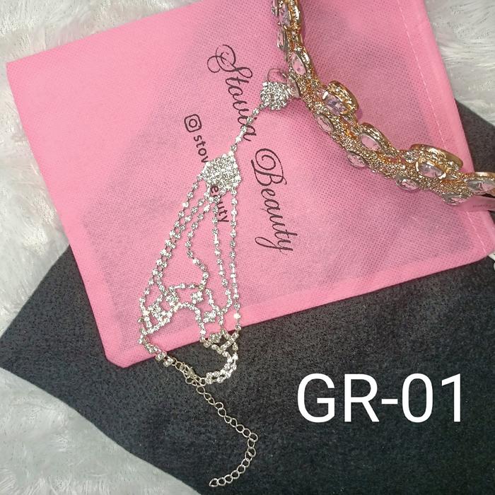 Gelang Sambung Cincin Hiasan Permata Imitasi