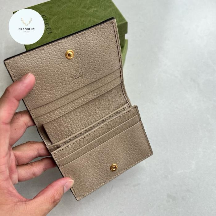GUCCI GG OPHIDIA COMPACT WALLET BEIGE/OATMEAL
