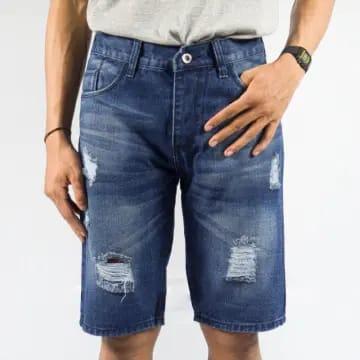 CELANA PENDEK PRIA JEANS SOBEK NON STRETCH 27-38 YUAN GROSIR