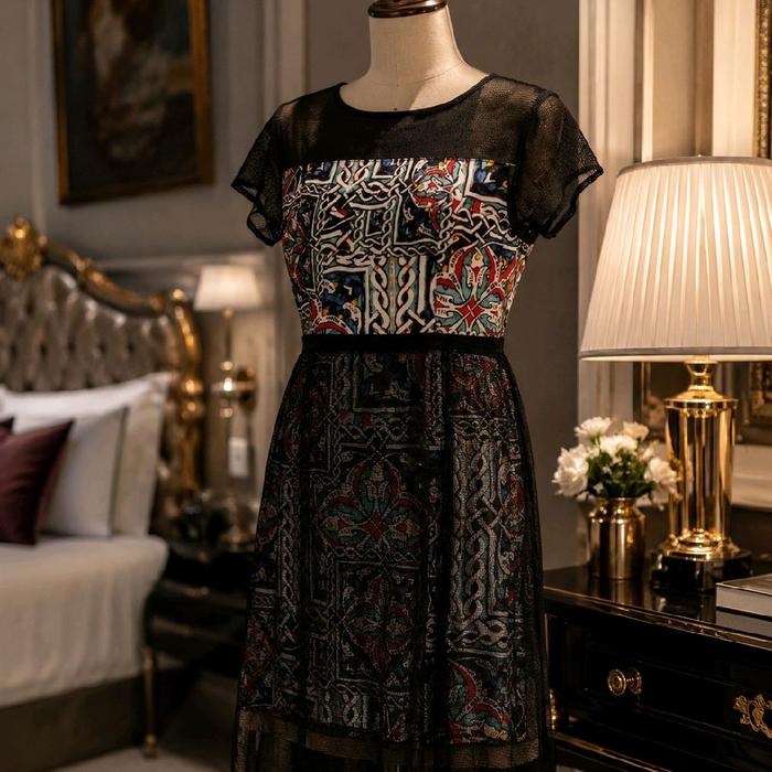 dress brokat brukat Lace renda hitam black etnik boheiman BKK Bangkok Korea top atasan blouse batik 