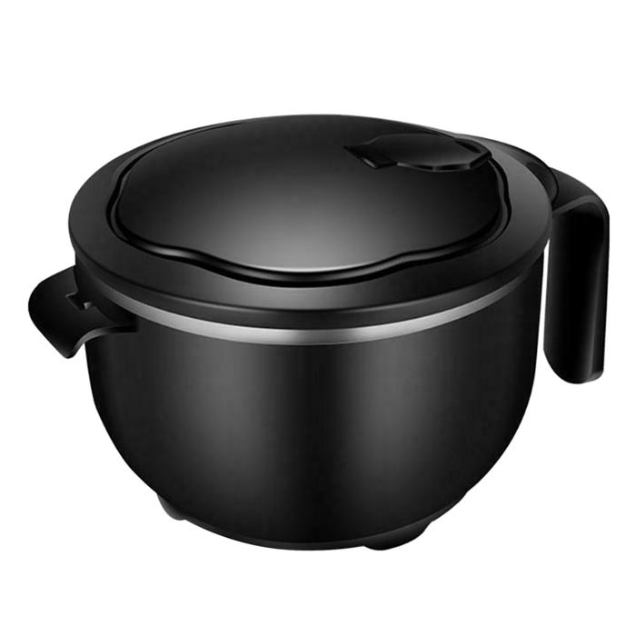 Round Instant Noodle Bowl with Lid and Handles Stainless Steel Bowl