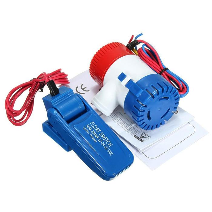 1100GPH Boat Bilge Water Pump Submersible Marine Float Switch