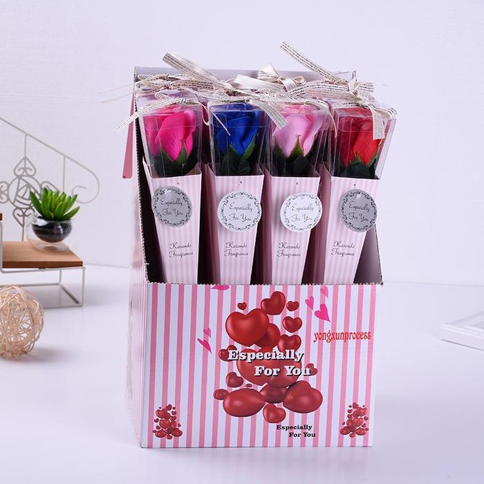 Single Rose Soap Bouquet Mawar Artificial / Buket Bunga Sabun 1 Tangkai Box Kado Hadiah Gift Wisuda 