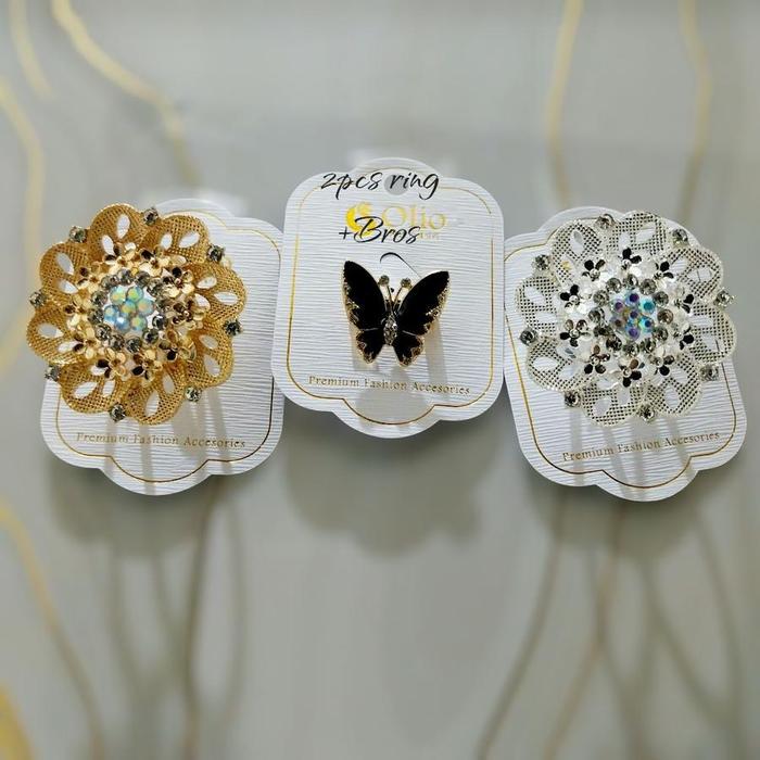 3 pics Cincin Jilbab Premium/3pics Ring Jilbab Model Random/Bros Kerudung Permata Mutiara cantik Ele
