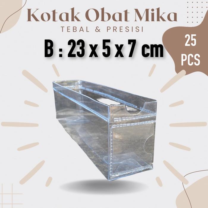[25pcs] Kotak Obat Mika Plastik Apotek 23x5x7 B