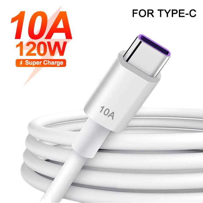 Kabel Data USB Tipe C USB 120W 10A, kabel Data USB Tipe C Super cepat