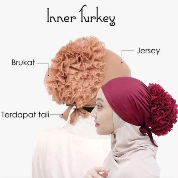 Ciput Inner Turki Sanggul Besar Daleman Turki Renda Ciput Turki Cepol Tali Belakang Ciput Dalaman K