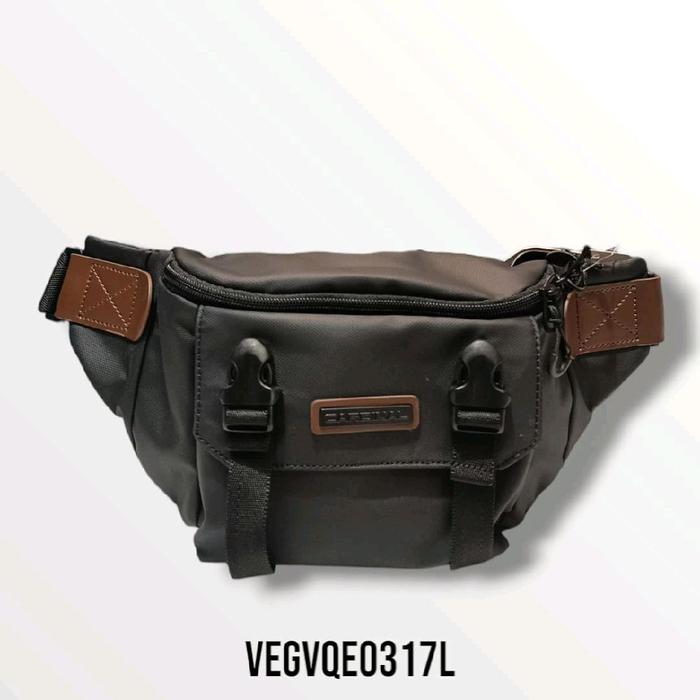 CARDINAL Waistbag Pria VEGVQC || Tas Pinggang CARDINAL Original || 0212 Hitam Slingbag