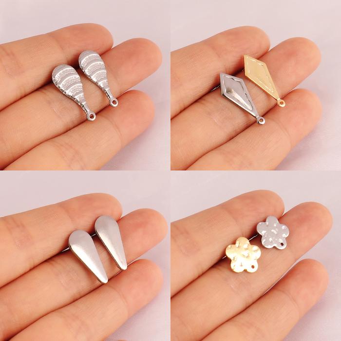 20Pcs Hypoallergenic Stainless Steel Blank Earring Hook Earring Findings Jewelry Making Supplies Geo