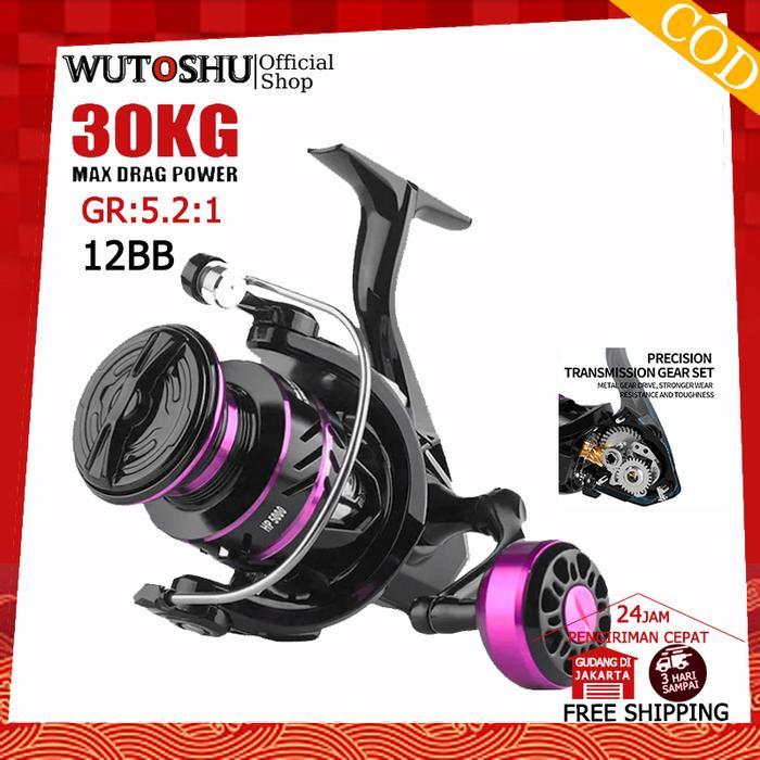 new - cod reel pancing metal hp1000 - 7000 10 kg/ reel pancing tarikan full besi murah ungu kuat/ re