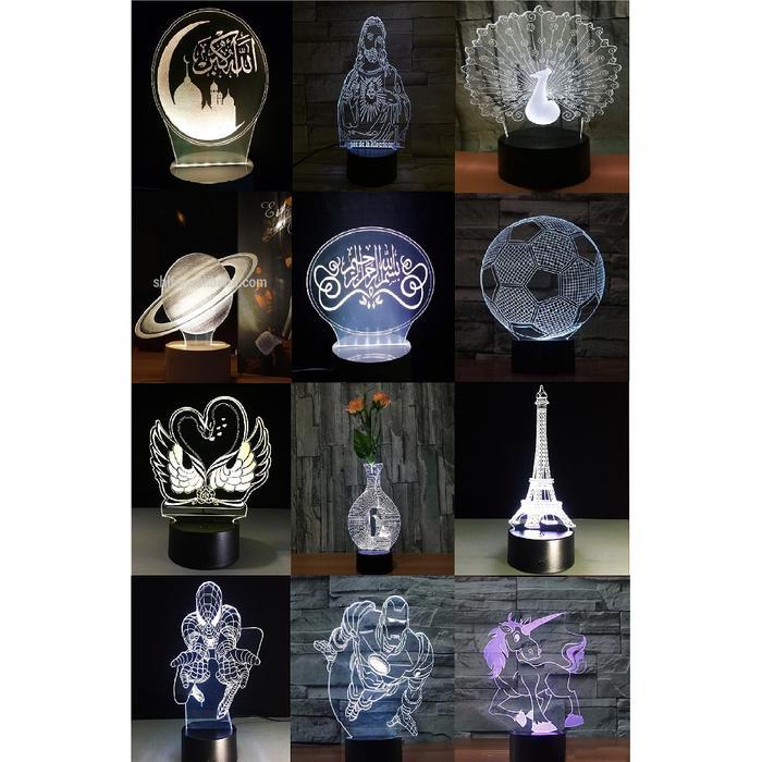 LAMPU HIAS - LAMPU 3D - LAMPU TIDUR - WARNA LED PUTIH