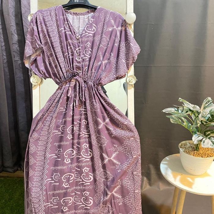 Daster Yura Kerut pinggang dan ada tali serutnya kancing dada busui friendly rayon premium muat jumb