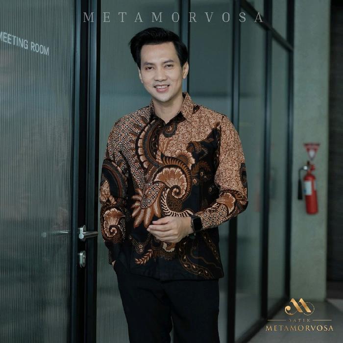 Baju Batik Pria Premium Lengan Panjang full furing halus - batik metamorvosa katun solo