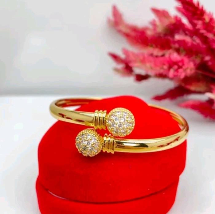 GELANG TANGAN KERONCONG BOBA GELANG TANGAN DEWASA MOTIF BILA MATA PUTIH GELANG TANGAN CANTIK MEWAH E