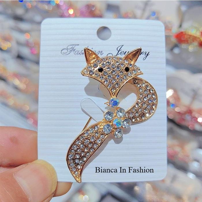 COD Bros bentuk Rubah Gold / Bros Rubah Emas fashion wanita elegan Clips