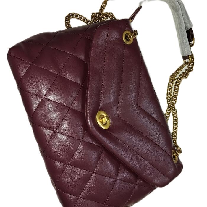 UR slempang medium, size 25 cm, bahan sintetis mix leather, rantai besi Bakar, Tas import