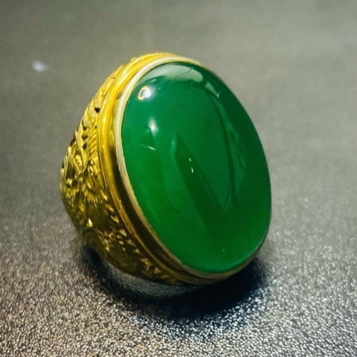 Ijo Garut Botol Kristal, Ring Perak Size Large