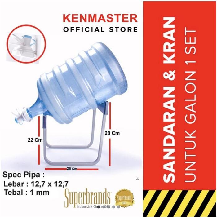 READY KENMASTER  Rak Galon , Kaki Galon , Tatakan Galon + Keran , Kran , Tempat Galon Miring