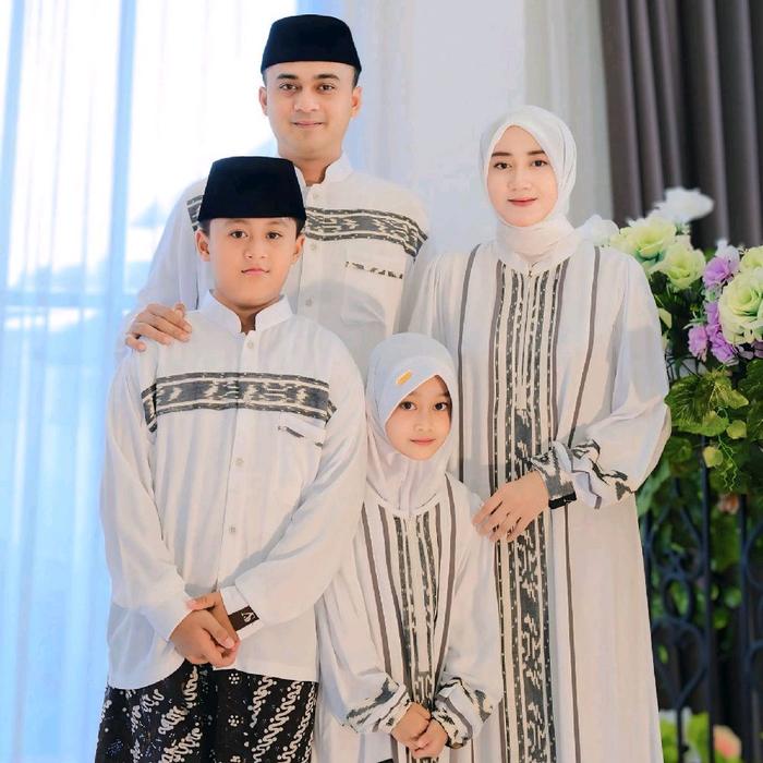 Anjani Store FamSet Etnik Putih