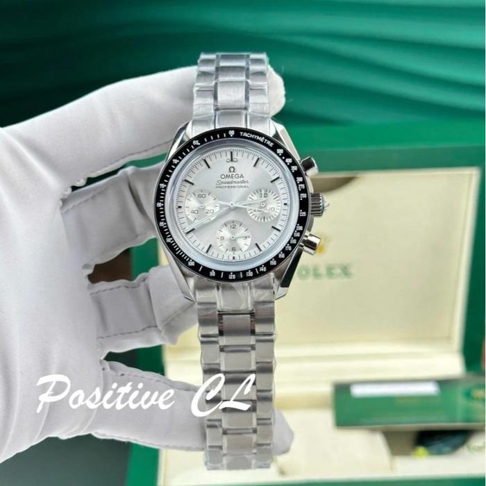 OmegaSpeedmasterMoonwatch Chronograph Watches Silver Dial Ceramic Bezel 42mm