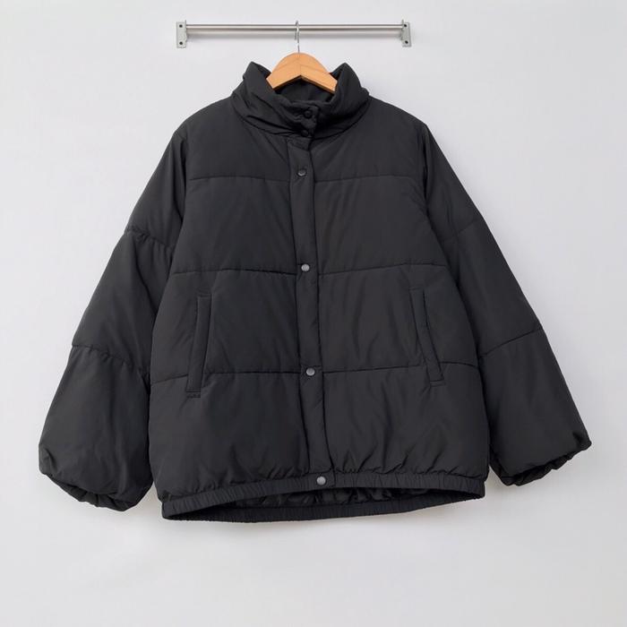 L/XL Jaket Puffer AZUL By Moussy Hitam Polos