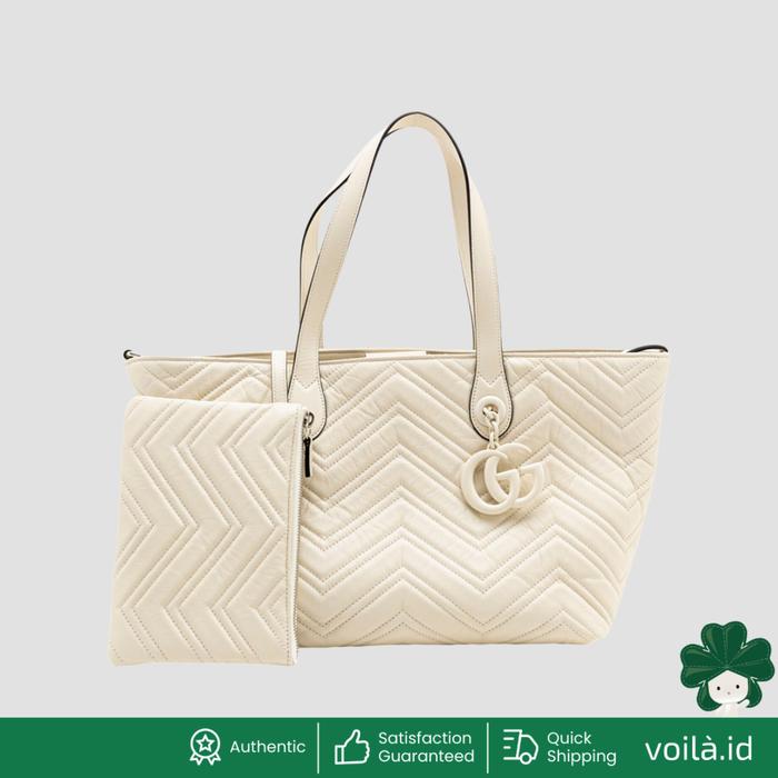 Voilaid GG Marmont Medium Tote Bag White