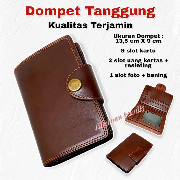 Dompet Pria Kulit PU Premium Dompet Pria 3/4 Model Kancing Berdiri Terbaru Dompet Murah Dompet Kulit