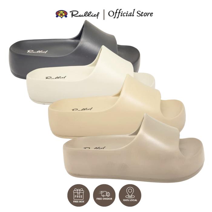 Rullief Rose - Sandal Selop Wedges Hak Tinggi