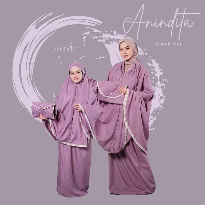 Mukena couple microtex Anindita dewasa anak polosan