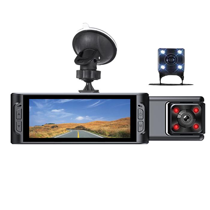 3 Cameras Dash Cam Parking Monitoring Clear Car Rearview Mirror Car Video Recording Camcorder Wide A