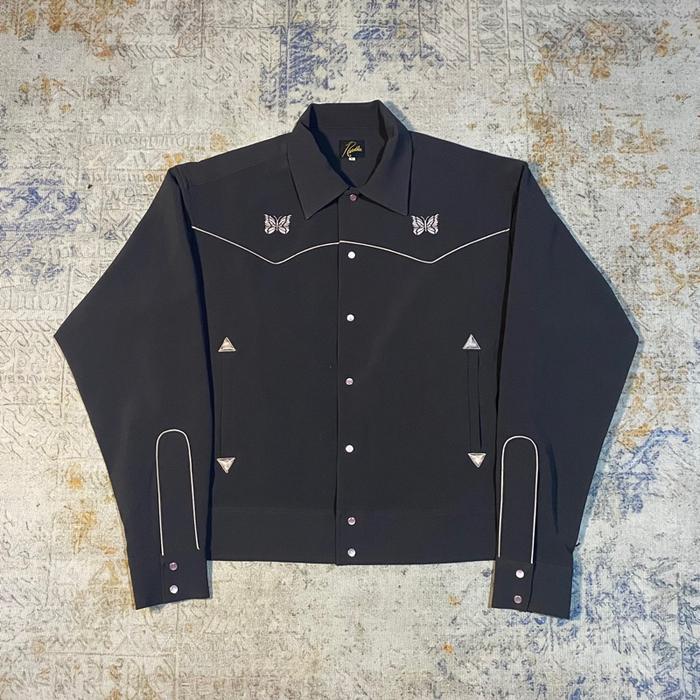 NEEDLES PIPING COWBOY JACKET DOUBLE POLY CLOTH - CHARCOAL