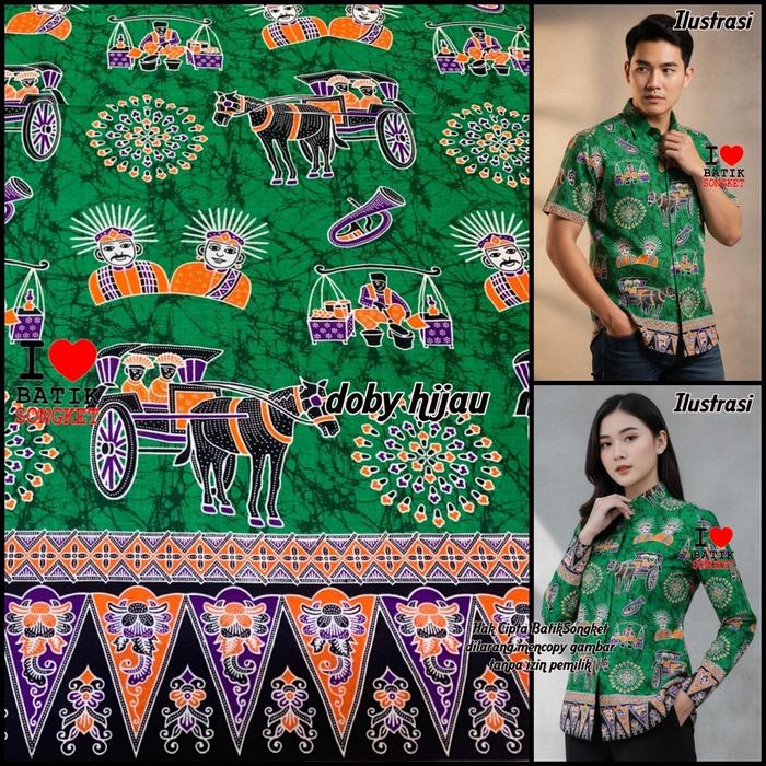 DOBY DOBI DOBBY  KATUN ONDEL PREMIUM MOTIF 26 HIJAU IJO ZAMRUD LUMUT DAUN BOTOL ARMY OLIVE MINT JADE