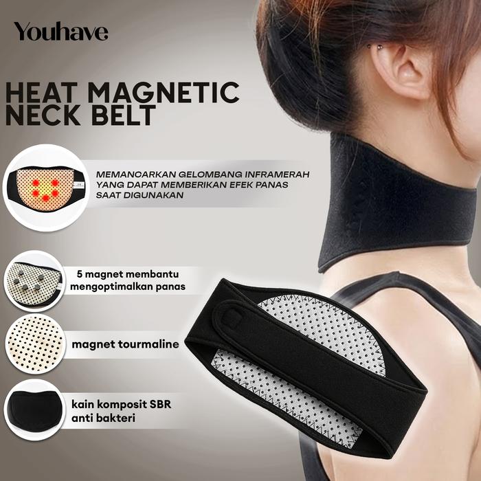 You've Korset Terapi Leher Magnetik Tormalin Penghangat Pemijat Leher