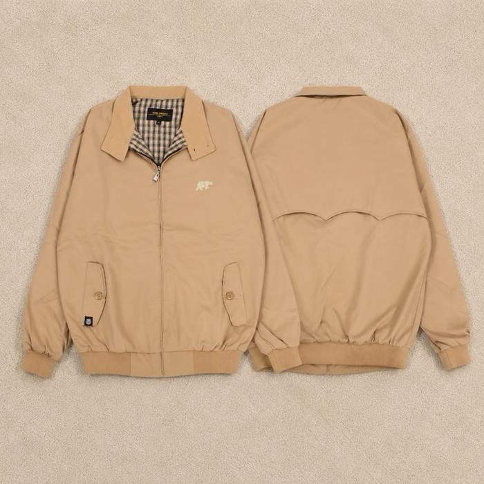 Harrington Jacket Casual Mocca - Jaket Harrington Jumbo Vintage Casual Pria