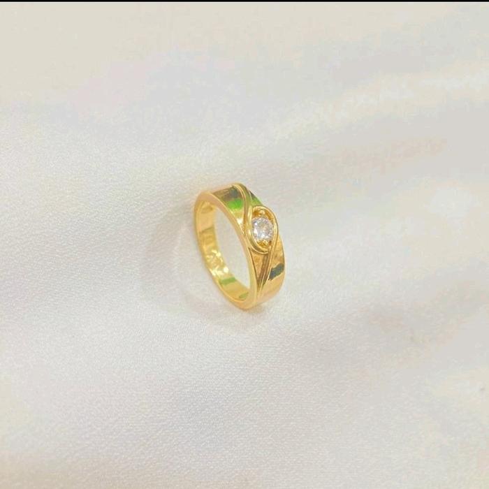 Cincin Wanita Super Elegan Permata Satu Gold Fhasion Aksesoris khodam