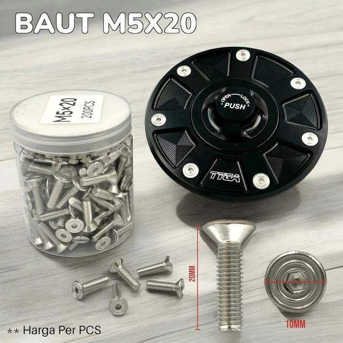 Baut Cover Tangki TYGA BAUT M5x20 Harga per PCS